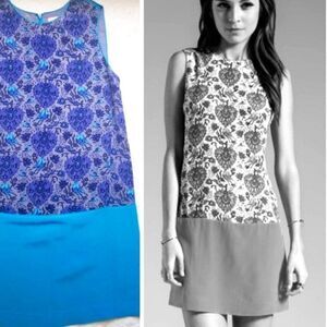 Rebecca Taylor silk dress shift birds turtle dove